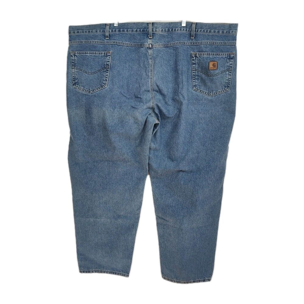 Carhartt Relaxed Fit Jeans Men's 54x30 Medium Blue Wash Straight Leg - Picture 2 of 9